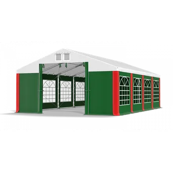 Zahradní stan Párty stan 5x50x2m střecha PVC 560g/m2 boky PVC 500g/m2 konstrukce ZIMA PLUS Bílá Zelená Červená