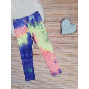 KUGO DÍVČÍ LEGÍNY BATIKA CY1020, velikost 110 - 134 Barva: Duhová batika s fialovou, Velikost: 116