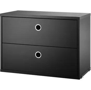 Komoda STRING Komoda Chest with Drawers 58 x 30 cm, Black Ash