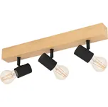 Eglo 98113 TOWNSHEND 3 - Stropní svítidlo se dřevěnou monturou 3xE27 (Stropní lampa s dřevěnou základnou)