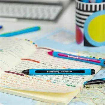 Kuličkové pero Slider Memo, zelená, 0,7mm, s uzávěrem, SCHNEIDER
