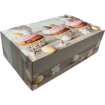 Papírová krabice s potiskem "Muffin" 25x15x8 cm