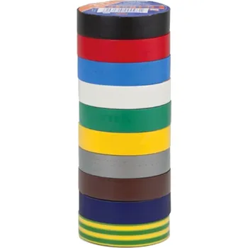 Izolační páska Duha 15x10 Izolační pásky PVC, 0,13mm x 15mm x 10m, sada 10ks - různobarevné