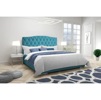 Postel Eka Čalouněná postel Valentyn 120x200 cm Barva látky Trinity: (2313) Modrá, Úložný prostor: S dřevěným rámem úložného prostoru