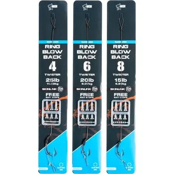 Nash Návazec Ring Blow Back Rig Barbless 9,07 kg - Velikost 8