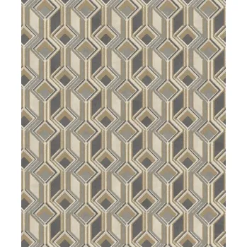 Tapeta Vliesová tapeta černá, šedá - geometrická, retro 746532 / Tapety na zeď Indian style (0,53 x 10,05 m) Rasch