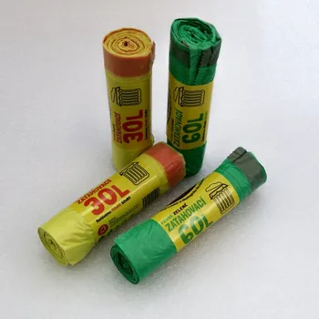 Pytle na odpadky Era-pack Sáček do koše - utahovací 12 µm Velikost: 60l, 60 x 80 cm, zelený - 10 ks