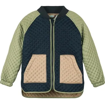Dívčí bunda EN-FANT Termo bunda Soft Colorblock Moss Green 104 (doporučená výška 102-109cm)