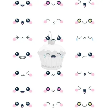 Jedlá dekorace na dort Caketools Jedlý papír "Oči cartoon - manga 5" A5