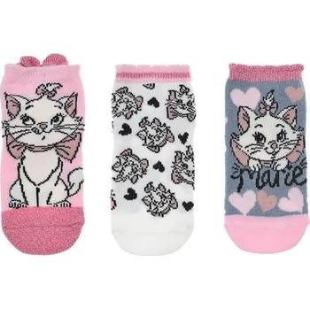 Disney Baby ponožky - 3 páry - růžová/šedá/bílá Velikost: 56/58