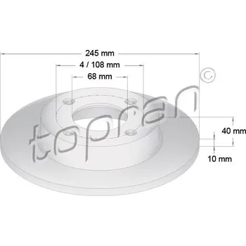 Brzdový systém Brzdový kotouč, , 853615601, 8A0615601, TOPRAN, 107 089