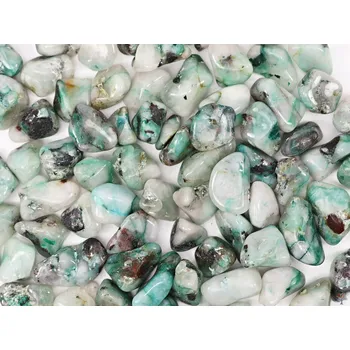 Drahý kámen Magieprirody.cz Tromlovaný kámen Dioptas v křemeni M velikost 15 - 30 mm Afrika #501 Množství: 1ks