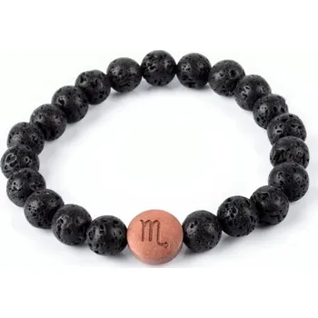 Náramek Abatoni dámský / pánský náramek Lávový kámen 8mm se znamením zvěrokruhu Štír (lat. Scorpio)