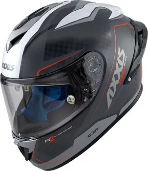 Helma na motorku Axxis Cobra Rage A3 lesklá perleťově šedá/černá/červená XS