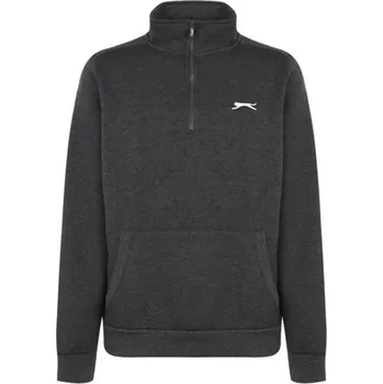 Pánská mikina Slazenger mikina přes hlavu se zipem Barva: Šedá, Velikost: XL