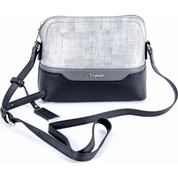 Kabelka Malá pevná šedo-stříbrná crossbody kabelka David Jones 6751-1