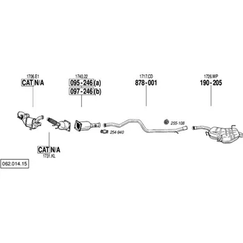 Filtr pevných částic filtr pevných čás. výroba AS Bosal 97-246A