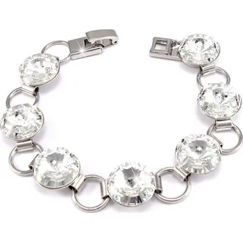 Náramek Swarovski Elements Rivoli 12mm - Rhodiovaný náramek bílý 33111.1 Crystal (bílá, čirá, křišťálová)