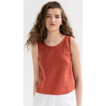 Dámská halenka Magic Linen Lněný top PAROS v barvě hlíny vel.S Velikost: S