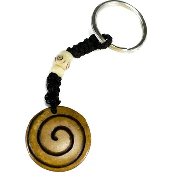 Přívěsek na klíče Spirála - hnědý