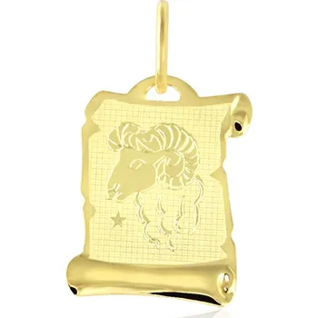 Přívěsek GEMMAX Original – garance kvality GUPYN5811 Zlatý přívěsek Beran - měsíční znamení pergamen matovaný – zlatý šperk ryzosti 585/1000 v Dárkovém balení s Certifikátem GUPYN-58111