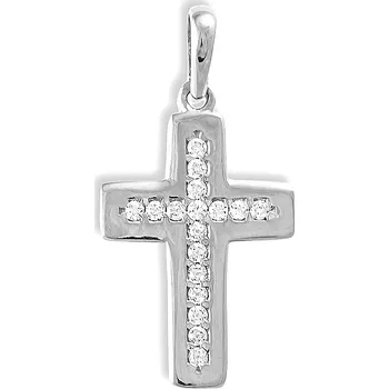 Přívěsek GEMMAX Zlatý přívěsek kříž – zlatý šperk ryzosti 585/1000 v Dárkovém balení s Certifikátem GLPWB-15301