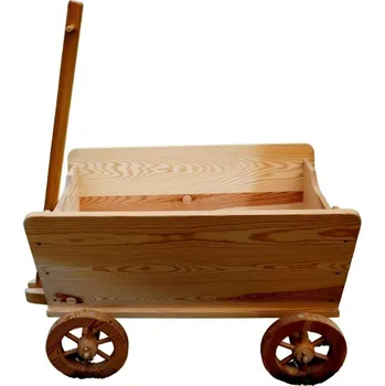 Dřevěná hračka Dřevěný vozík s ojí malý Vladeko