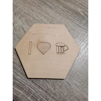 Podtácek Dřevěný podtácek č.06 - Miluji pivo