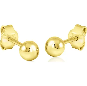 Náušnice GEMMAX Zlaté náušnice Kuličky Ø 4,5 mm – zlatý šperk ryzosti 585/1000 v Dárkovém balení s Certifikátem GUEYN-34081