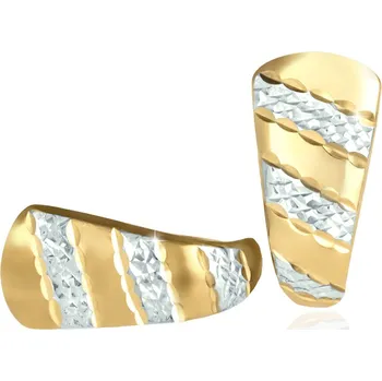 Náušnice GEMMAX Zlaté náušnice - diamantový brus, žluto-bílé zlato – zlatý šperk ryzosti 585/1000 v Dárkovém balení s Certifikátem GLECN-22821