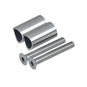 Zábradlí KOVIAN, s.r.o. Prechod na vymedzenie vzdialenosti medzi stĺpom ø 42.4mm a kotviacou platňou, ø 20x2.0mm /L:35mm, vnút. skrutka: M8x60mm, brúsená nerez K320 /AISI304, bal: 2ks