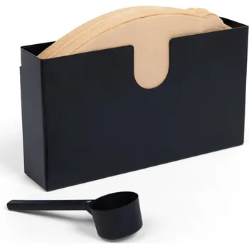 Příprava kávy Miiko Design Stojan na kávové filtry a odměrka na kávu, černé