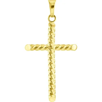 Přívěsek GEMMAX Original – garance kvality Zlatý přívěsek Kříž – zlatý šperk ryzosti 585/1000 v Dárkovém balení s Certifikátem GUPYN-35931