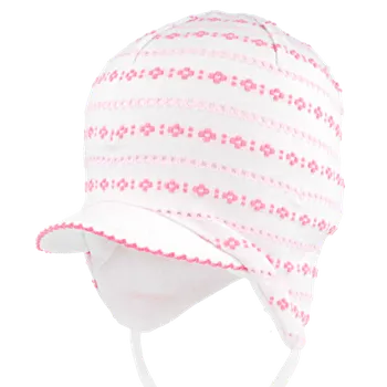 Kojenecká čepice RDX Dívčí kojenecká čepice vázací s kšiltem Madeira Vel. 1