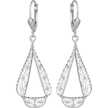 Náušnice GEMMAX Elegantní visací náušnice z bílého zlata – zlatý šperk ryzosti 585/1000 v Dárkovém balení s Certifikátem GLEWN-34241