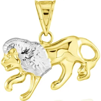 Přívěsek GEMMAX Oboustranně plastický zlatý přívěsek Lev – zlatý šperk ryzosti 585/1000 v Dárkovém balení s Certifikátem GUPCN-35321