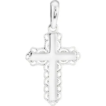 Přívěsek GEMMAX Original – garance kvality Působivý přívěsek Křížek z bílého zlata – zlatý šperk ryzosti 585/1000 v Dárkovém balení s Certifikátem GUPWN-41471