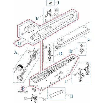 Pohon brány NICE SPCG013700 kit korpusu pre TOONA4... - dolný a horný