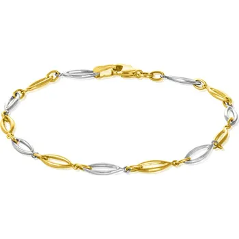 Náramek GEMMAX Žluto-bílý zlatý dámský náramek délka 19 cm – zlatý šperk ryzosti 585/1000 v Dárkovém balení s Certifikátem GLBCN-19-30331