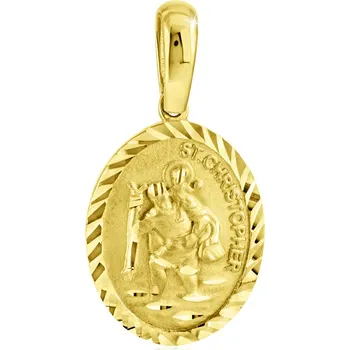 Přívěsek GEMMAX Zlatý medailon Svatý Kryštof - patron řidičů a cestovatelů GUPYN-32191 Zlatá