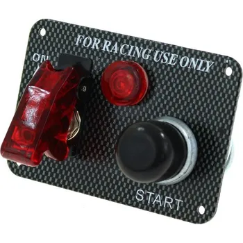 Autobaterie Startovací panel Carbon s vodotěsným tlačítkem