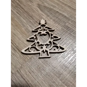 Vánoční dekorace Dřevěná vánoční zdoba č.25 - stromeček Velikost: 50