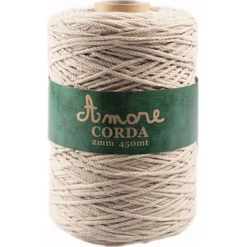 Příze Borgo de Pazzi Amore CORDA 2mm Ecru 609 (Špagátová příze Amore CORDA 2mm 609)