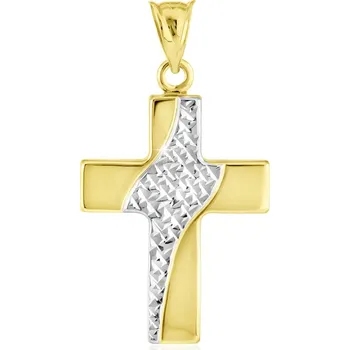 Přívěsek GEMMAX Zlatý přívěsek Kříž – zlatý šperk ryzosti 585/1000 v Dárkovém balení s Certifikátem GUPCN-34951