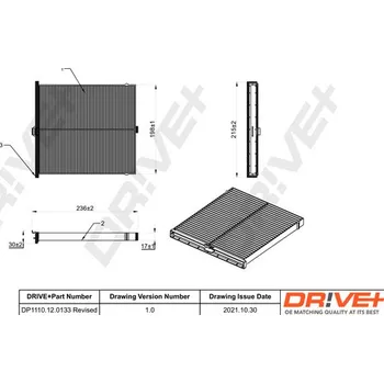 Kabinový filtr Filtr vzduchu v interiéru Dr!ve+ DP1110.12.0133