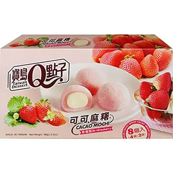 Qmochi Japonské Koláčky s příchutí jahodovou 80g