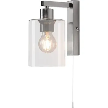 Nástěnné svítidlo Miroslaw , Moderní nástěnné svítidlo , E27, r-3579 Rabalux ,Chromová, Průhledná, Saténová