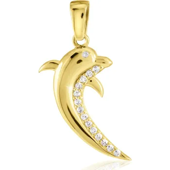 Přívěsek GEMMAX Zlatý přívěsek delfín – zlatý šperk ryzosti 585/1000 v Dárkovém balení s Certifikátem GLPYB-32921