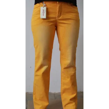 Dámské kalhoty Goleto Dámské manžestrové kalhoty Žluté M