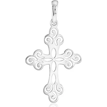 Přívěsek GEMMAX Original – garance kvality Prořezávaný kříž z bílého zlata – zlatý šperk ryzosti 585/1000 v Dárkovém balení s Certifikátem GUPWN-36511